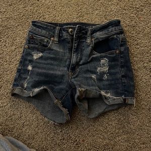 Ripped jean shorts